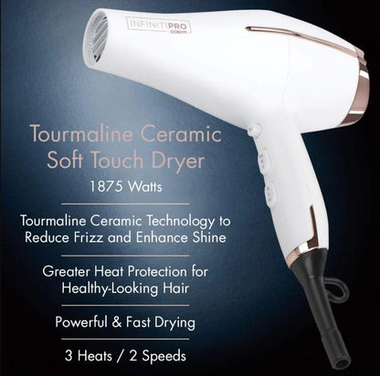 InfinitiPro Hair Dryer by Conair 1875W - Rare Ceramic White (Concentrator and diffuser included)